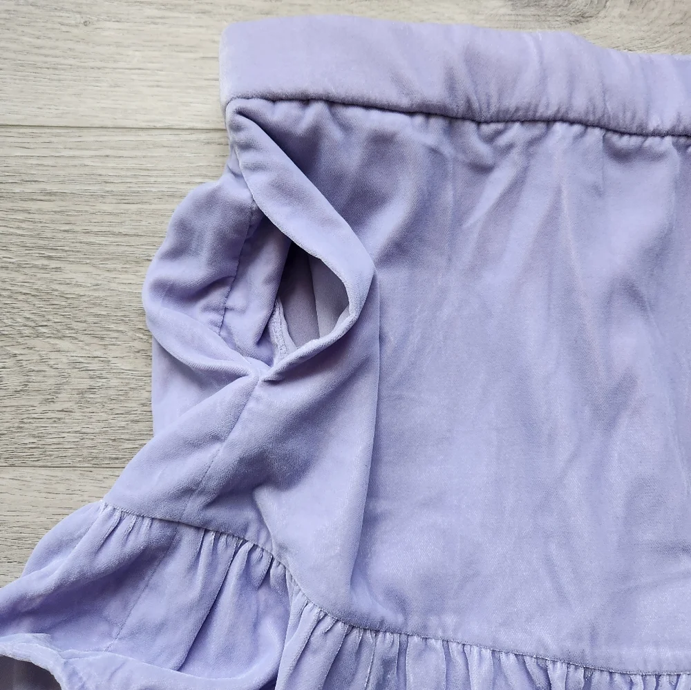 J. Crew Purple Velvet Skirt Womens Small Peplum Spring Pastel Lavender Summer